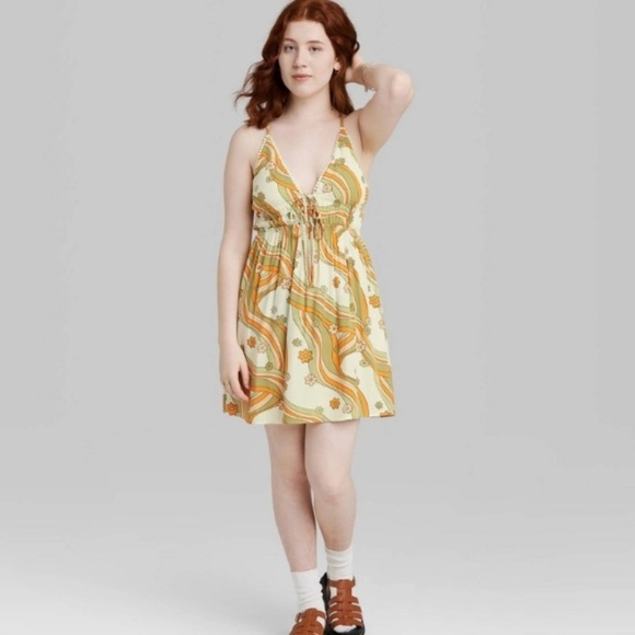 Wild Fable Women's Sleeveless Triangle Cup Fit Flare Dress Size L - Picture 1 of 14